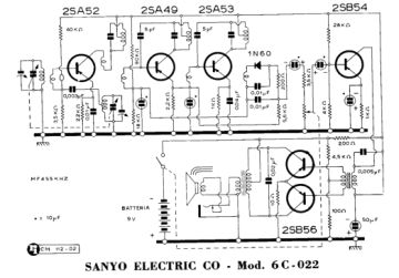 Sanyo 6C 022 schematic circuit diagram